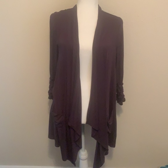 Soft Surroundings black open front medium cardigan - Picture 2 of 7